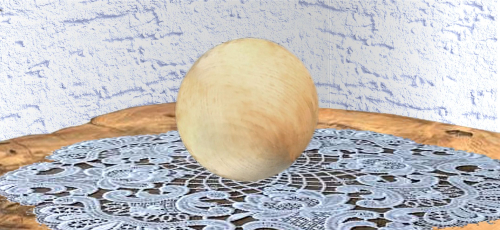 Kugel aus Zirbenholz groß für Glaskaraffe