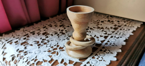 Kirschen Holz Kerzen-Halter mit Ringe